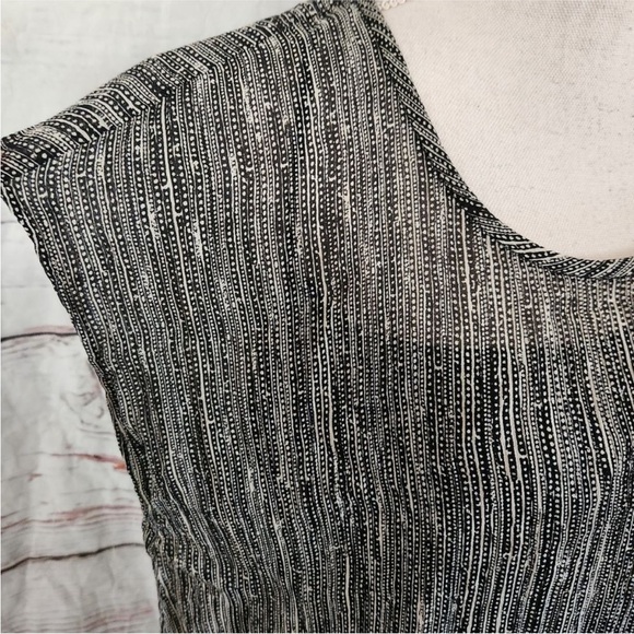 Eileen Fisher Tops - Eileen Fisher Black & Off White Dot/Dash Silk Blouse